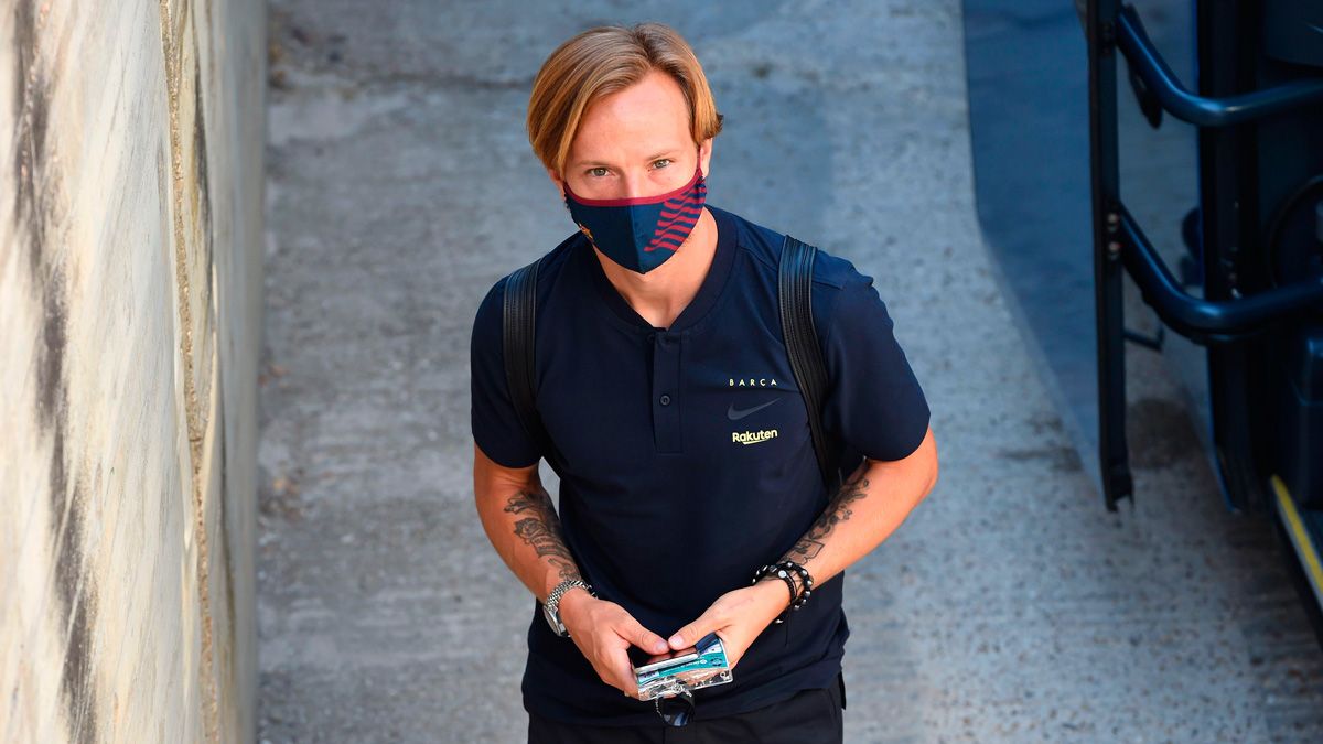 Ivan Rakitic antes de un partido del Barça en LaLiga