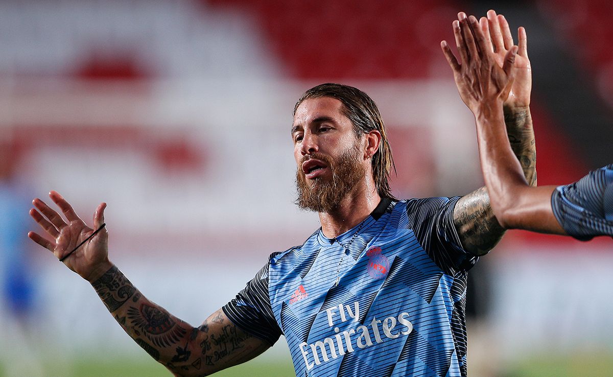 Sergio Ramos during the warming