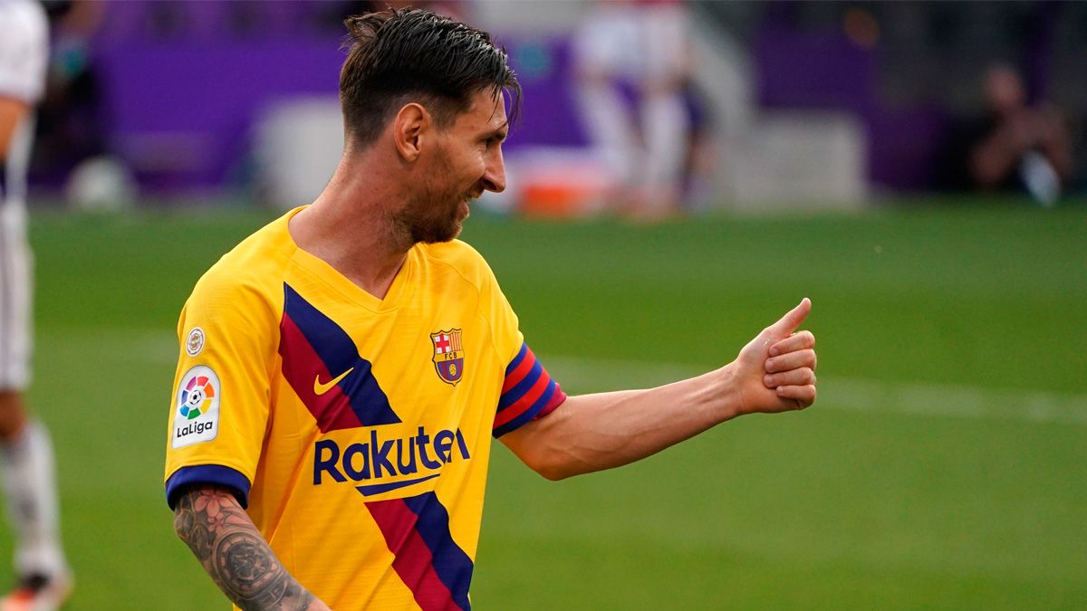 Leo Messi en un partido del Barça en LaLiga