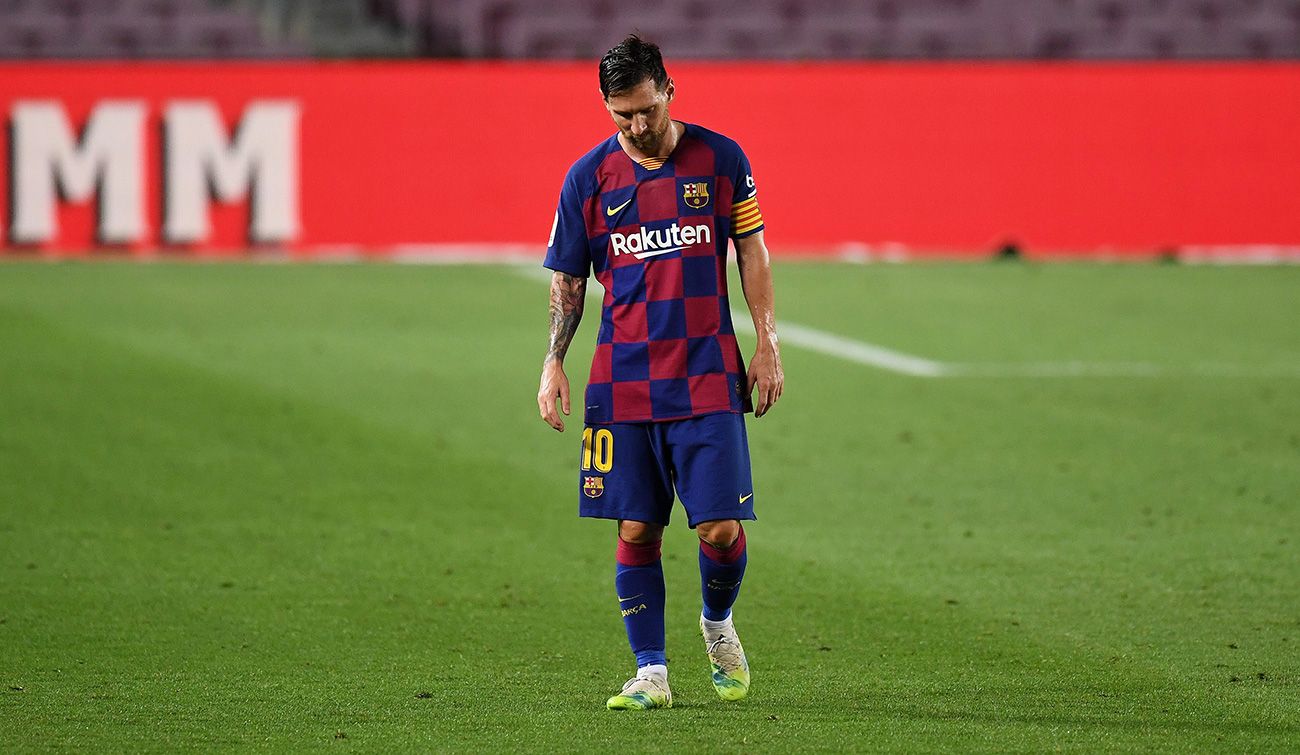 Leo Messi, cabizbajo en el Barça-Osasuna
