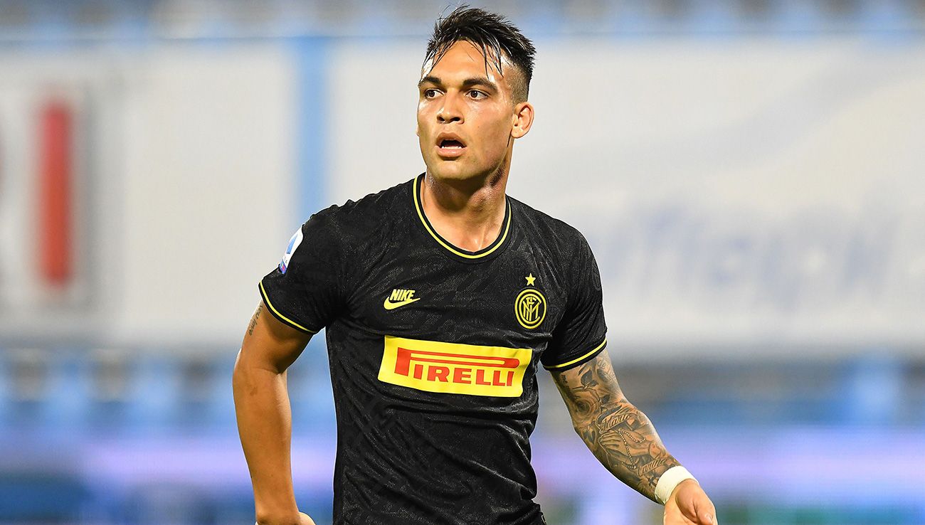 Lautaro Martínez en un partido con el Inter de Milán