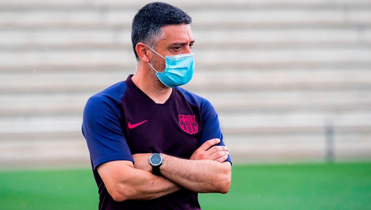 Javier García Pimienta, entrenador del FC Barcelona B / Foto: Twitter Barça