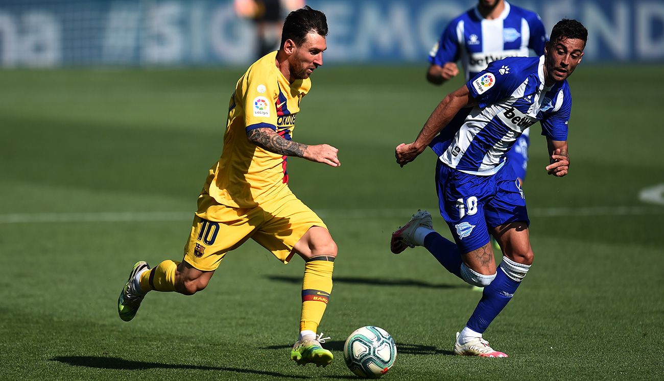 Leo Messi durante el partido contra el Alavés