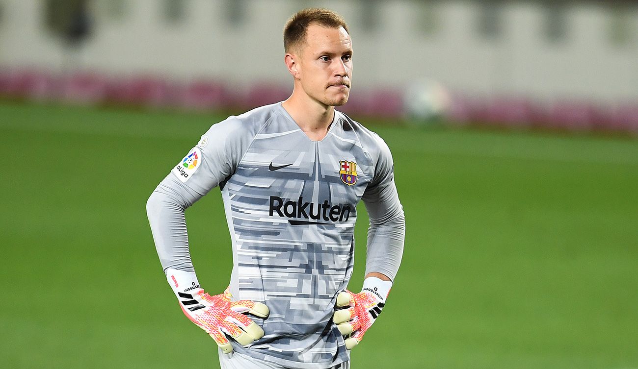 Marc-André ter Stegen en un partido con el Barça