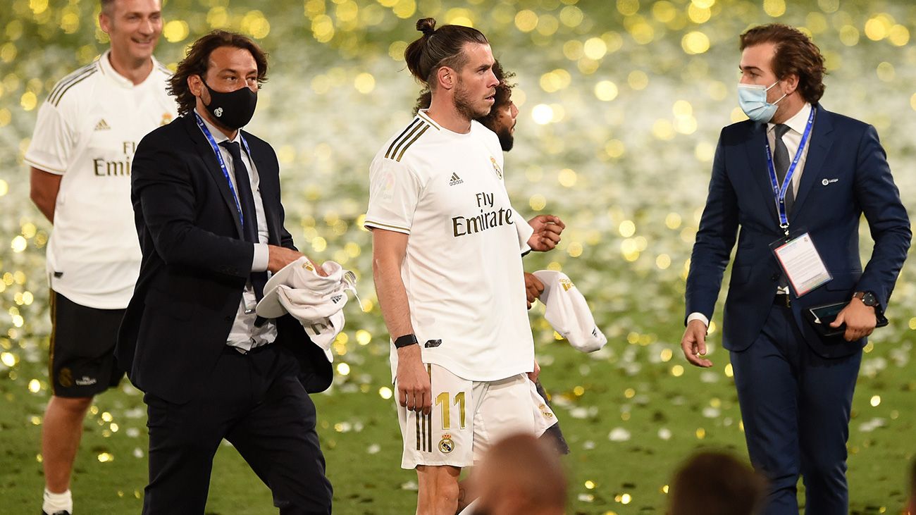 Gareth Bale después de ganar LaLiga ante el Villarreal