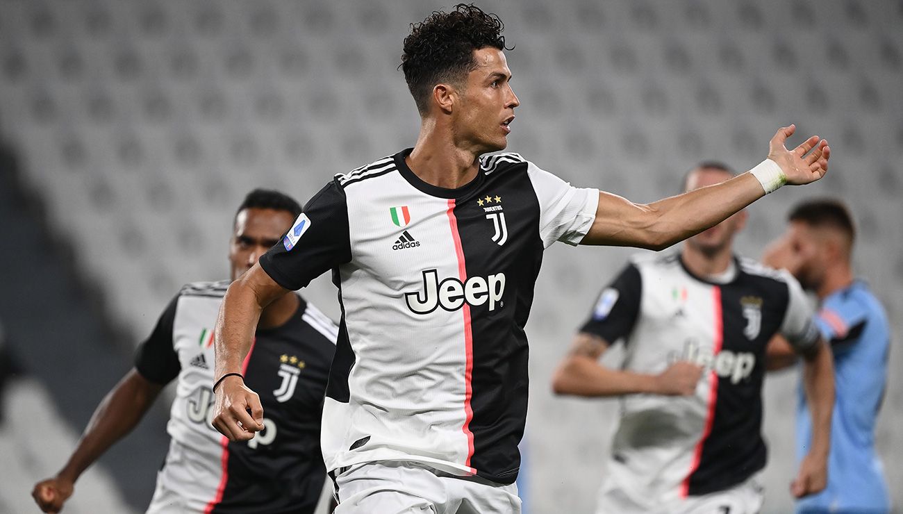 Cristiano Ronaldo celebrates a goal with the Juventus