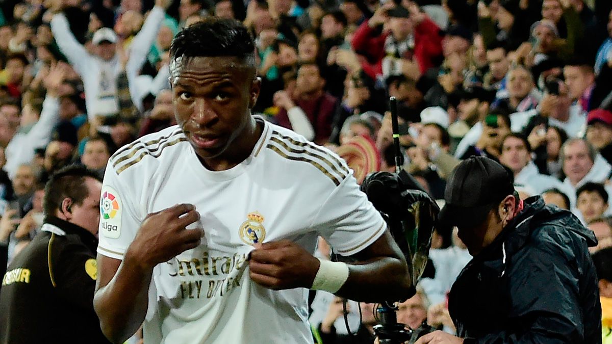 Vinicius Jr in a match of Real Madrid in LaLiga