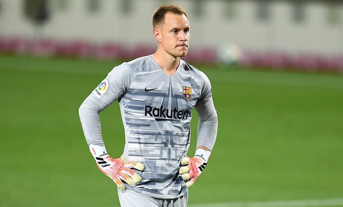 Ter Stegen, during a match with the Barça this season