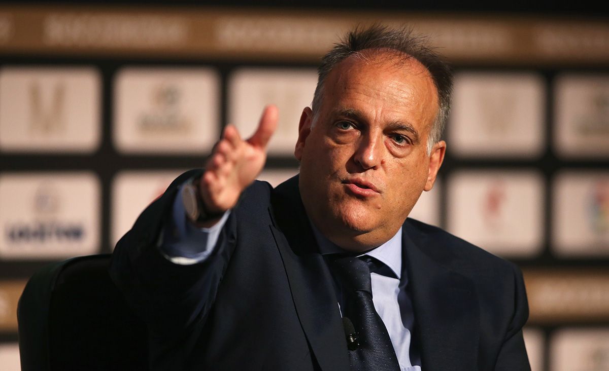 Javier Tebas, during a press conference as a president of LaLiga