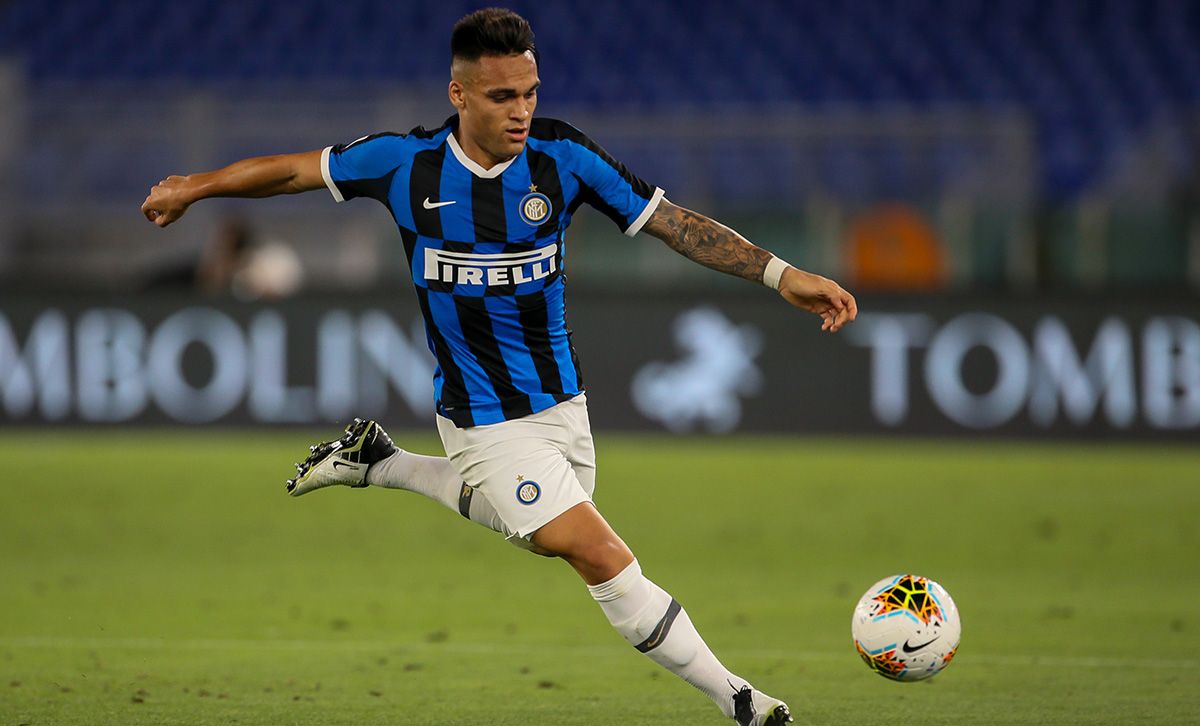 Lautaro Martínez, during a match with the Inter of Milan