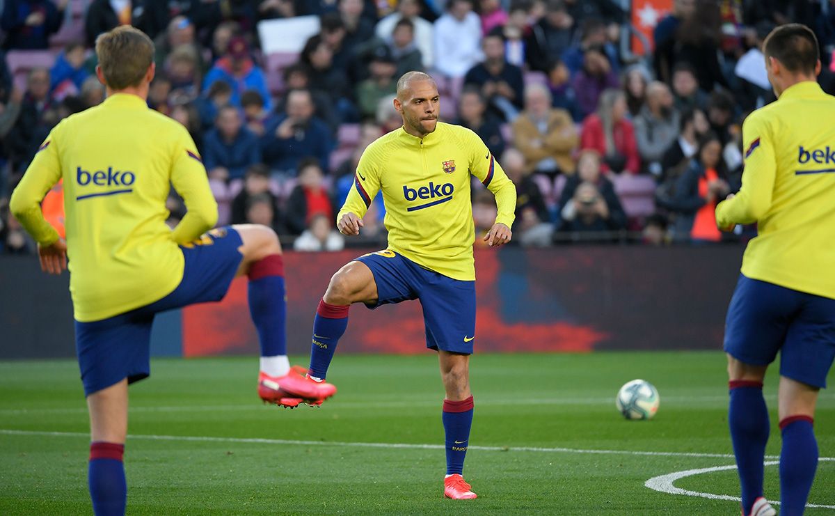 Martin Braithwaite, during a warming with the FC Barcelona