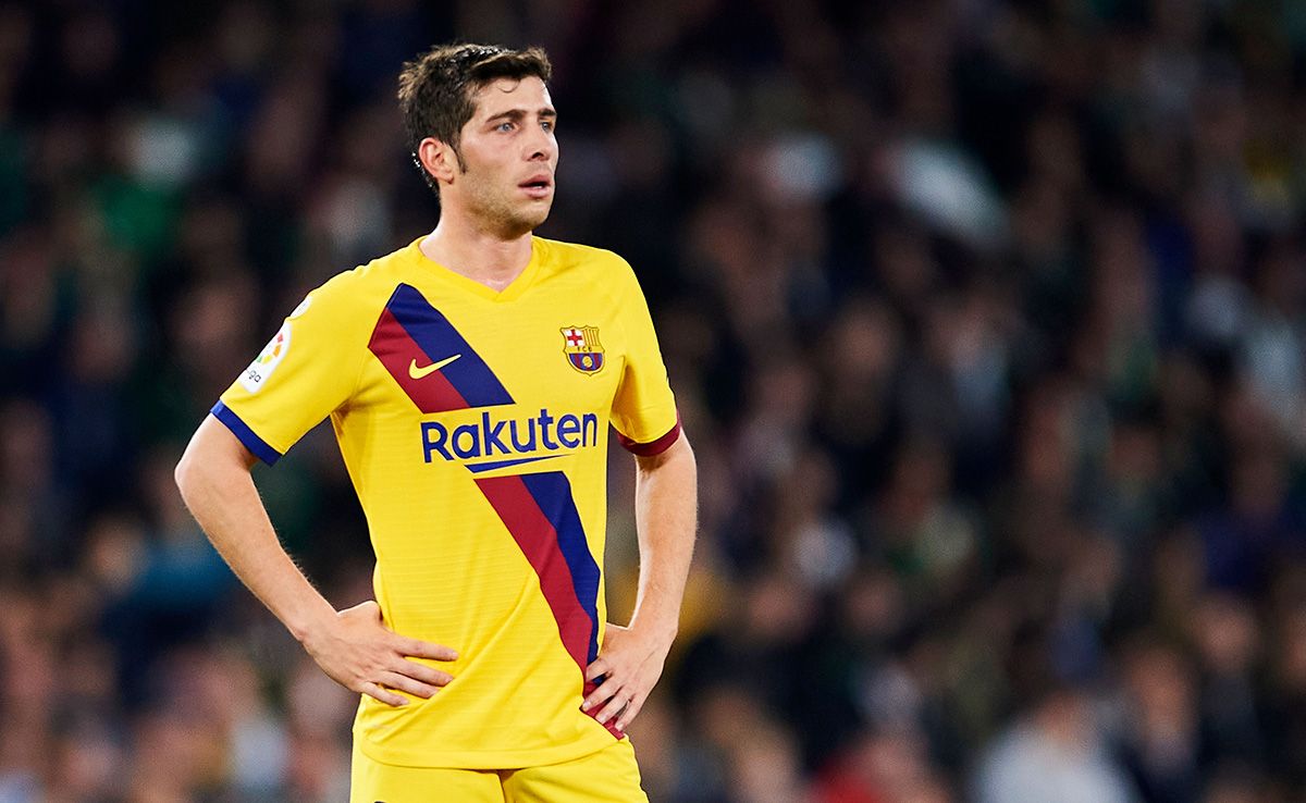 Sergi Roberto, during a match with the Barça this season