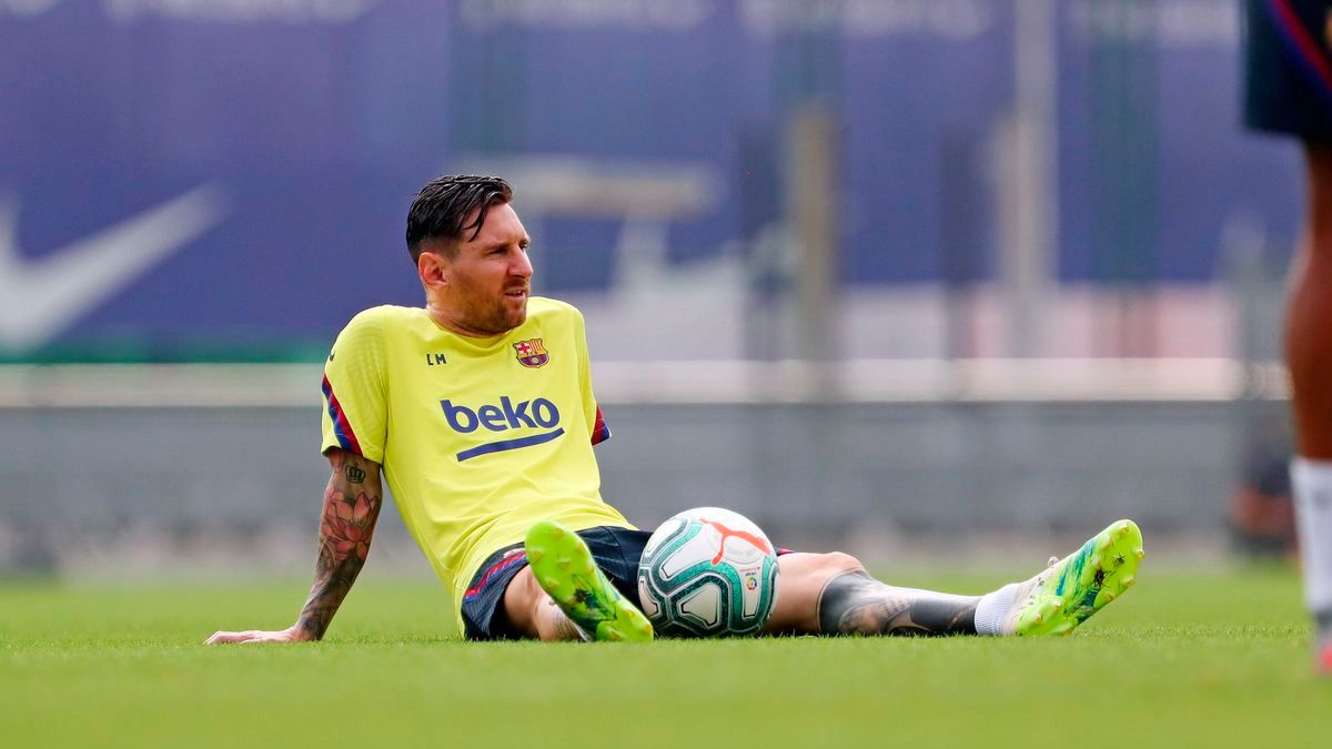 Leo Messi en una sesión de entrenamiento con el Barça | FCB