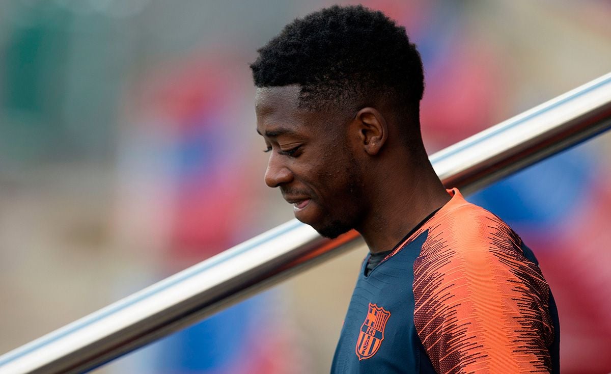 Ousmane Dembélé, going out to train with the FC Barcelona