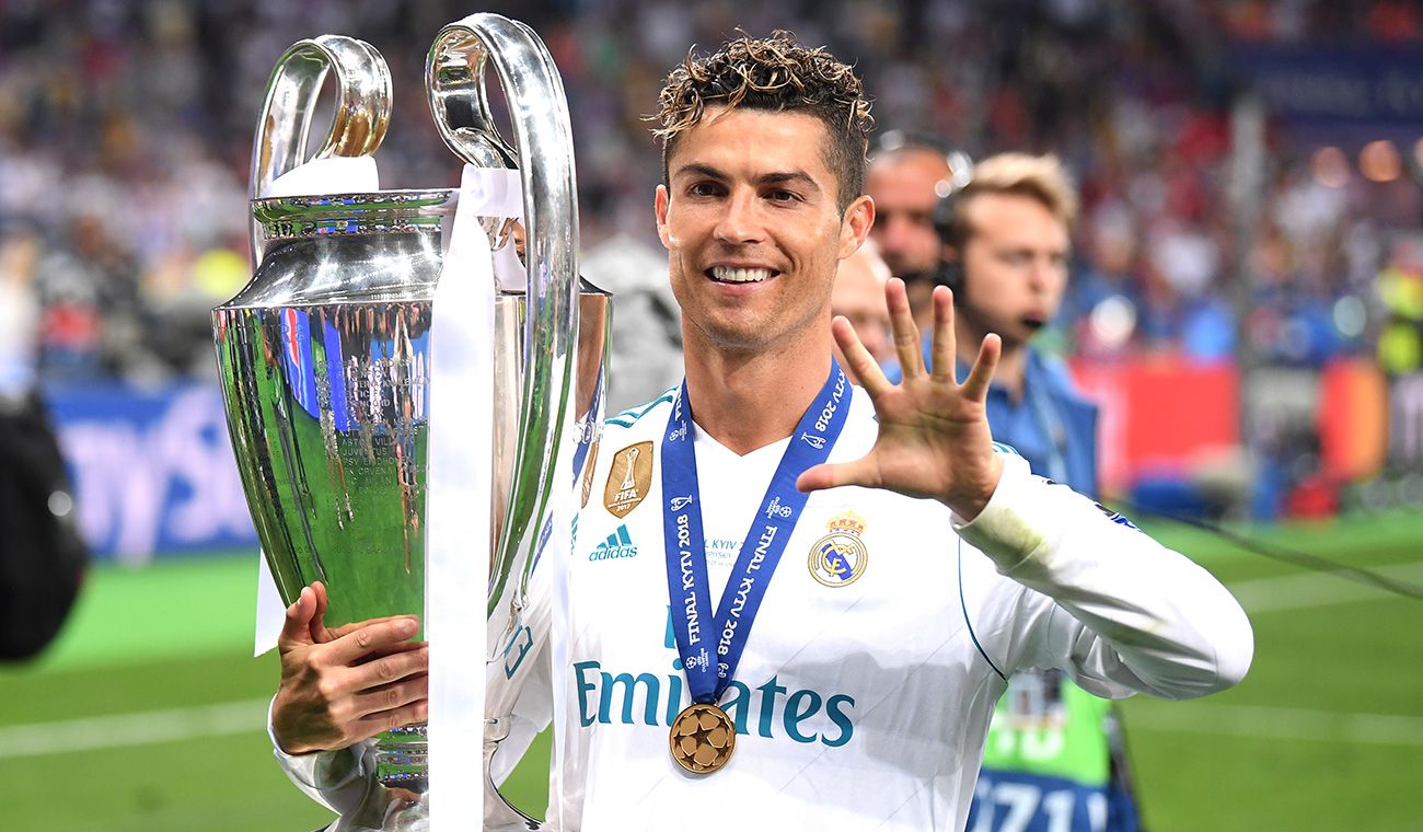 Cristiano Ronaldo celebrates his last Champions with the Madrid