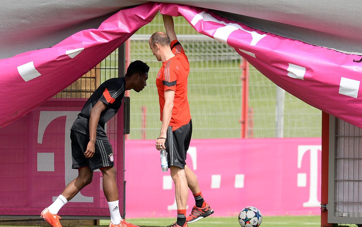 David Alaba, going out to train with the Bayern Munich