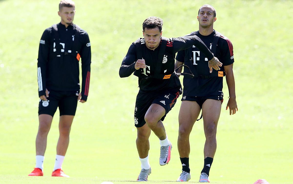 Philippe Coutinho, entrenando con el Bayern Múnich