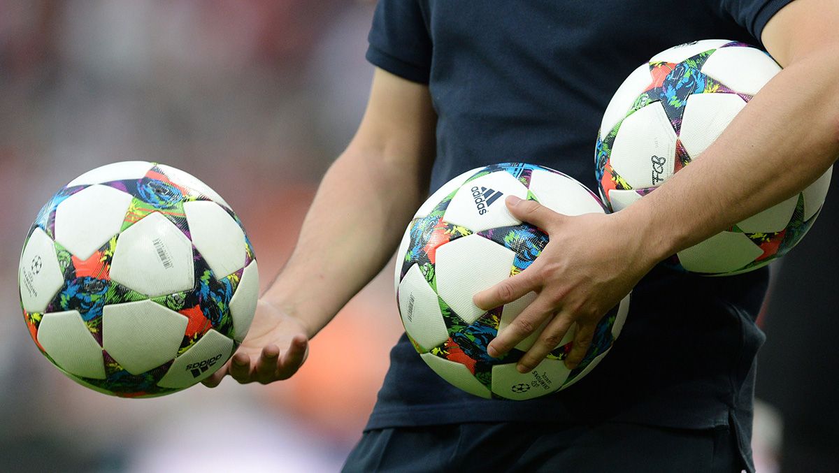 Balls of the UEFA Champions League, before a match
