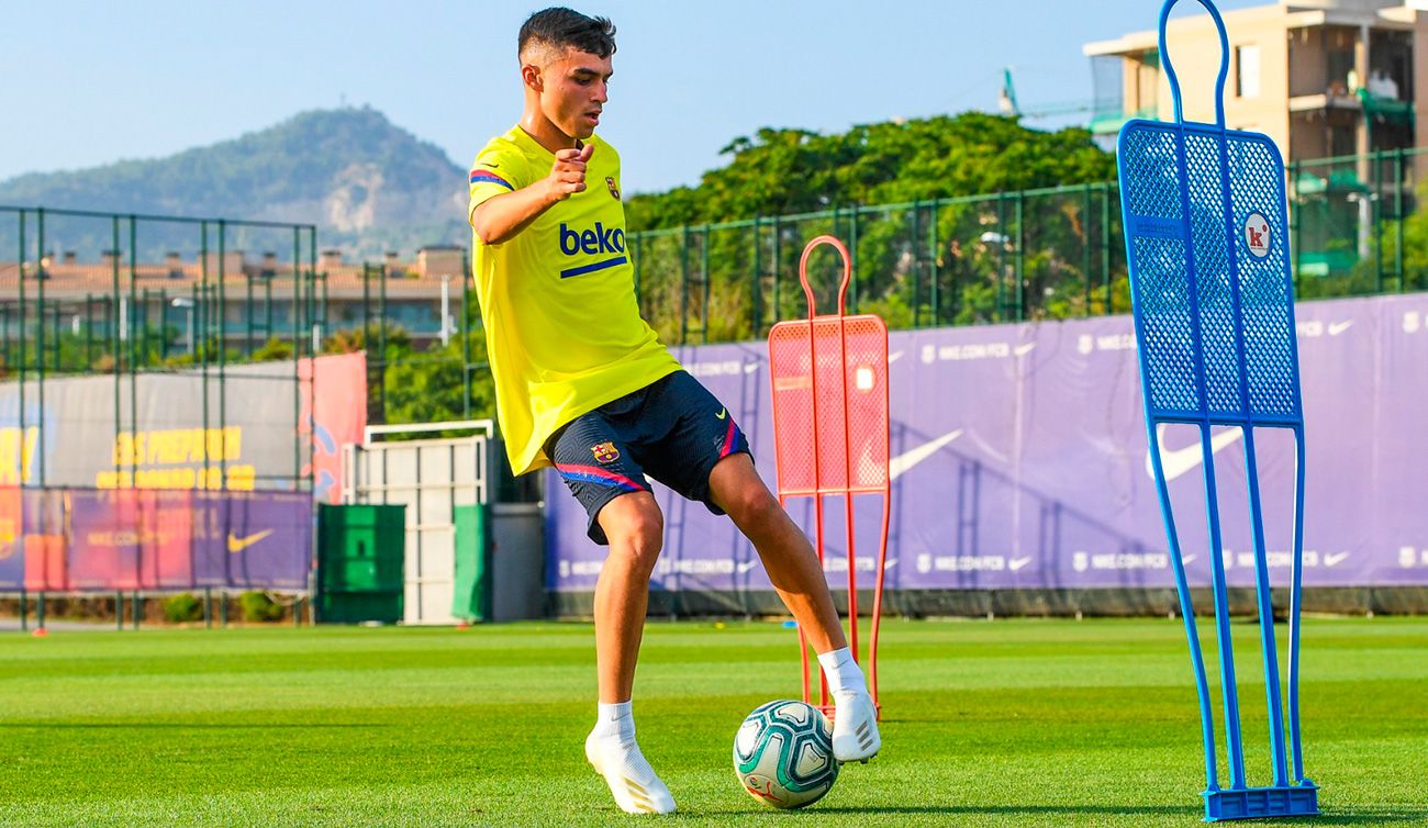Pedri In one of his first trainings with the Barça / Photo: Twitter FCB