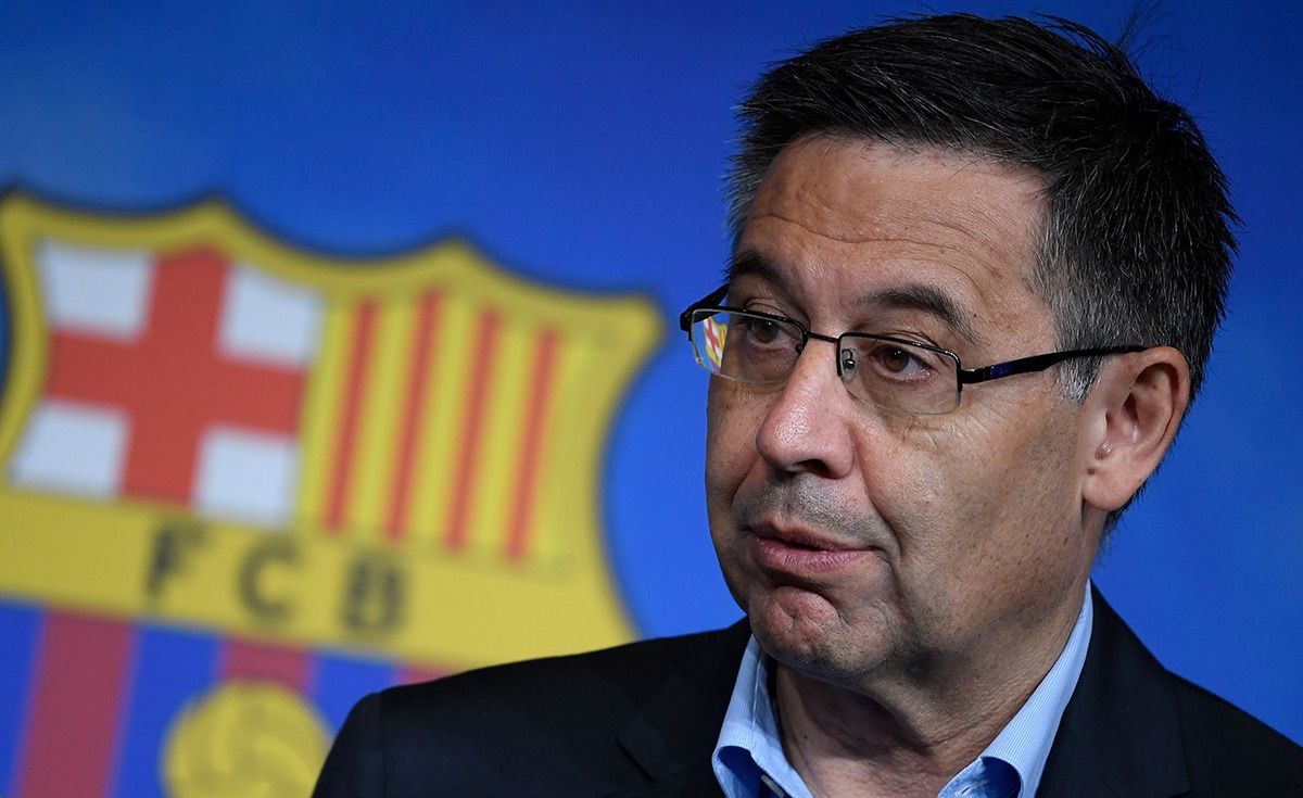 Josep Maria Bartomeu, during a press conference in an image of archive