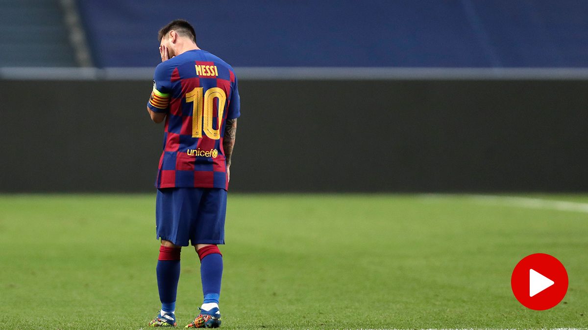 Leo Messi, during the Barcelona-Bayern