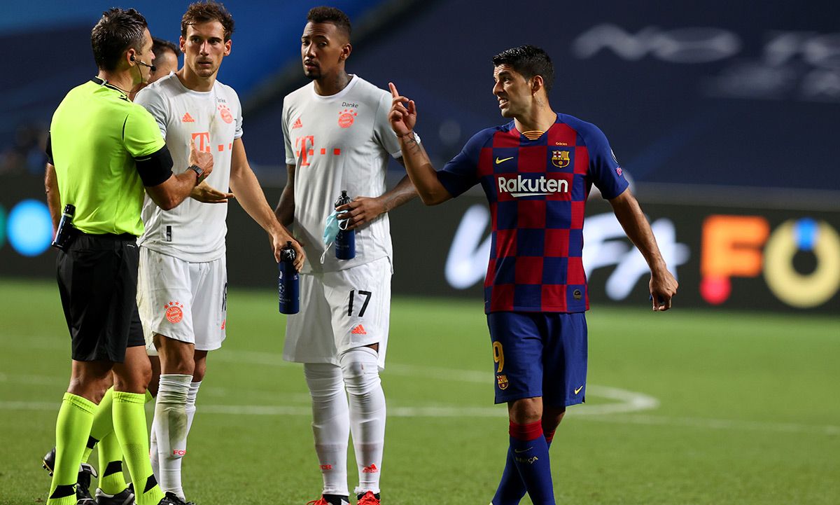 Luis Suárez, durante el partido contra el Bayern Múnich