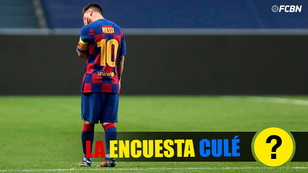 Leo Messi, sad after the defeat against the Bayern