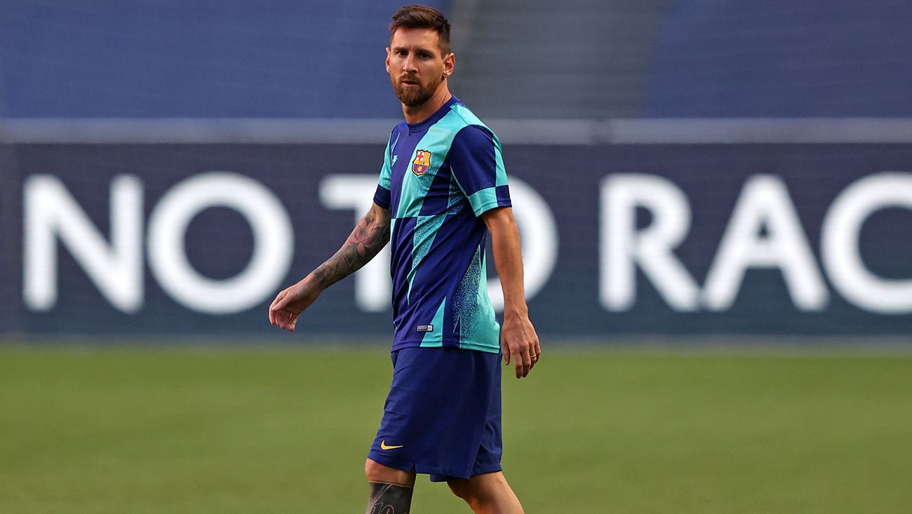 Leo Messi in a training of the Barça