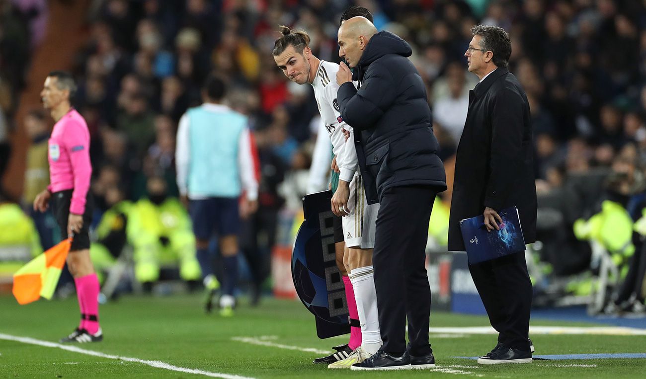 Zinedine Zidane y Gareth Bale en un partido del Real Madrid