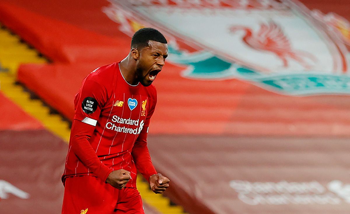 Georgino Wijnaldum, en un partido del Liverpool