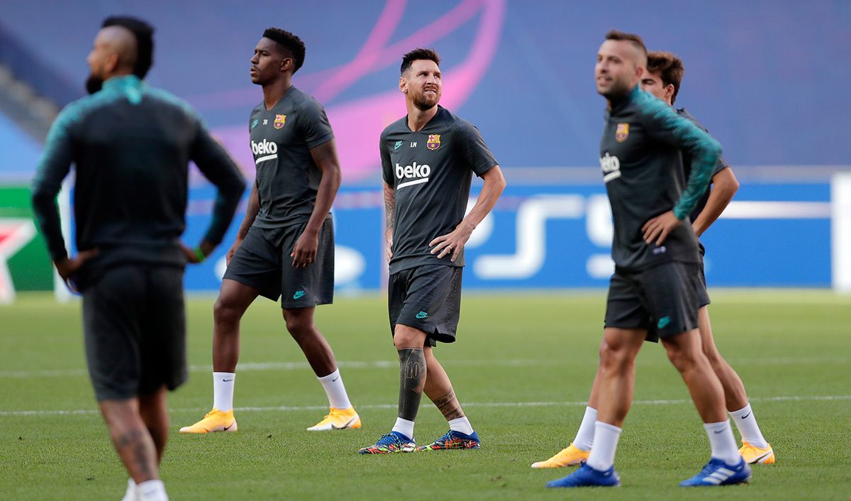 Leo Messi, during a training with the FC Barcelona