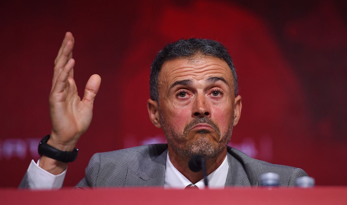 Luis Enrique, during a press conference with the Spanish National Team