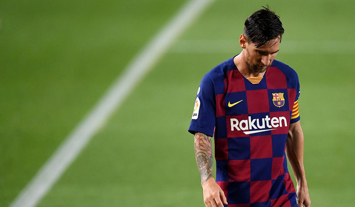 Leo Messi, sad after a hard defeat with the FC Barcelona