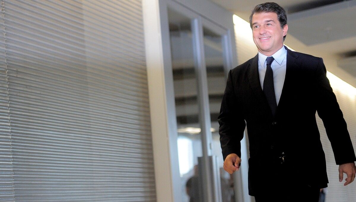 Joan Laporta at the FC Barcelona offices