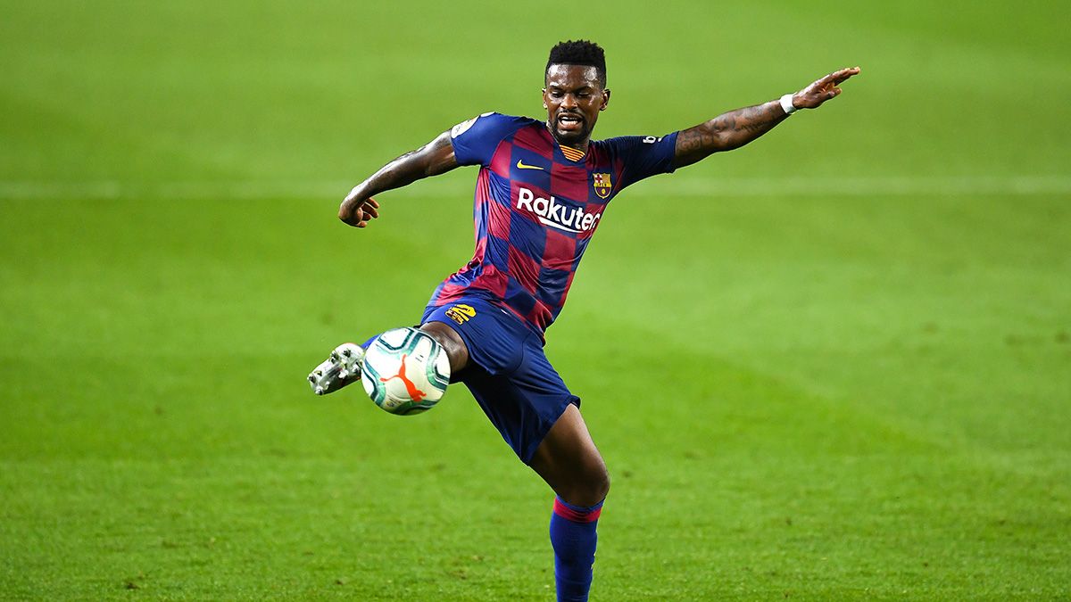 Nélson Semedo, durante un partido con el FC Barcelona esta temporada