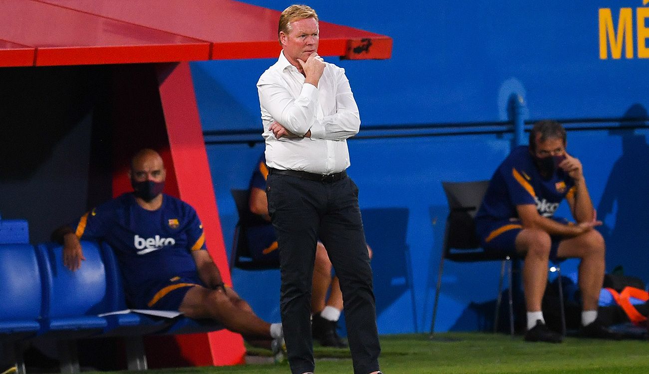 Ronald Koeman in the first friendly of the Barça