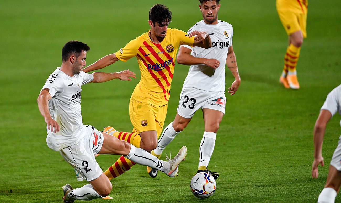 Francisco Trincao en su debut con el Barça