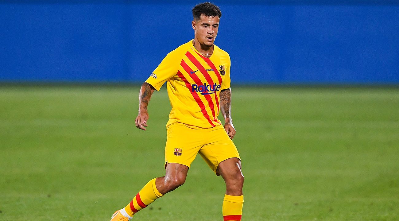 Philippe Coutinho in the friendly against the Nàstic