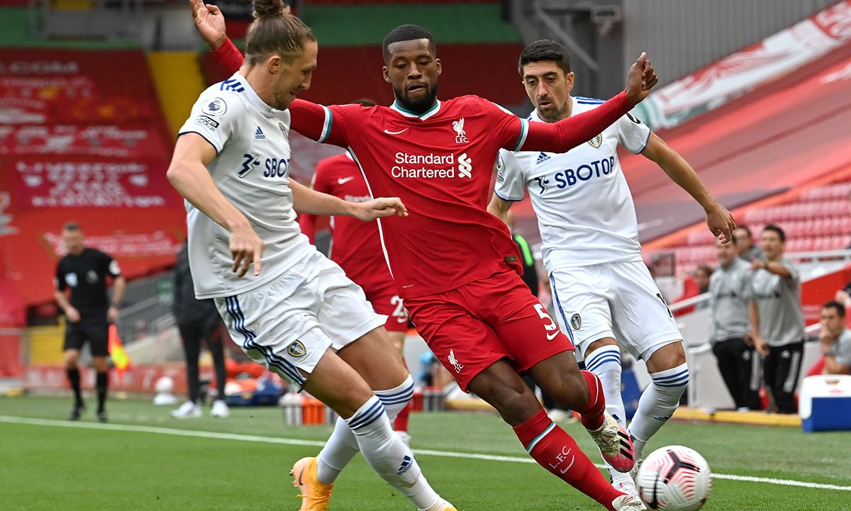 Wijnaldum, durante un partido con el Liverpool esta temporada