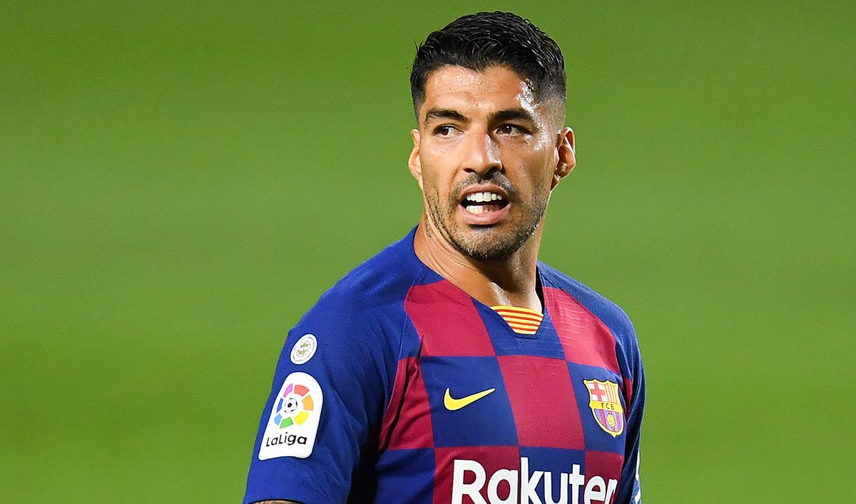 Luis Suárez, protesting an action with the FC Barcelona