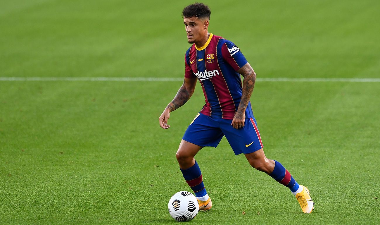 Philippe Coutinho en el Barça-Girona del Gamper