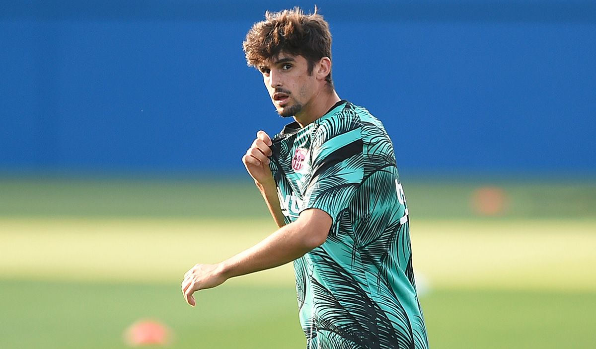 Francisco Trincao, during a warming with the FC Barcelona