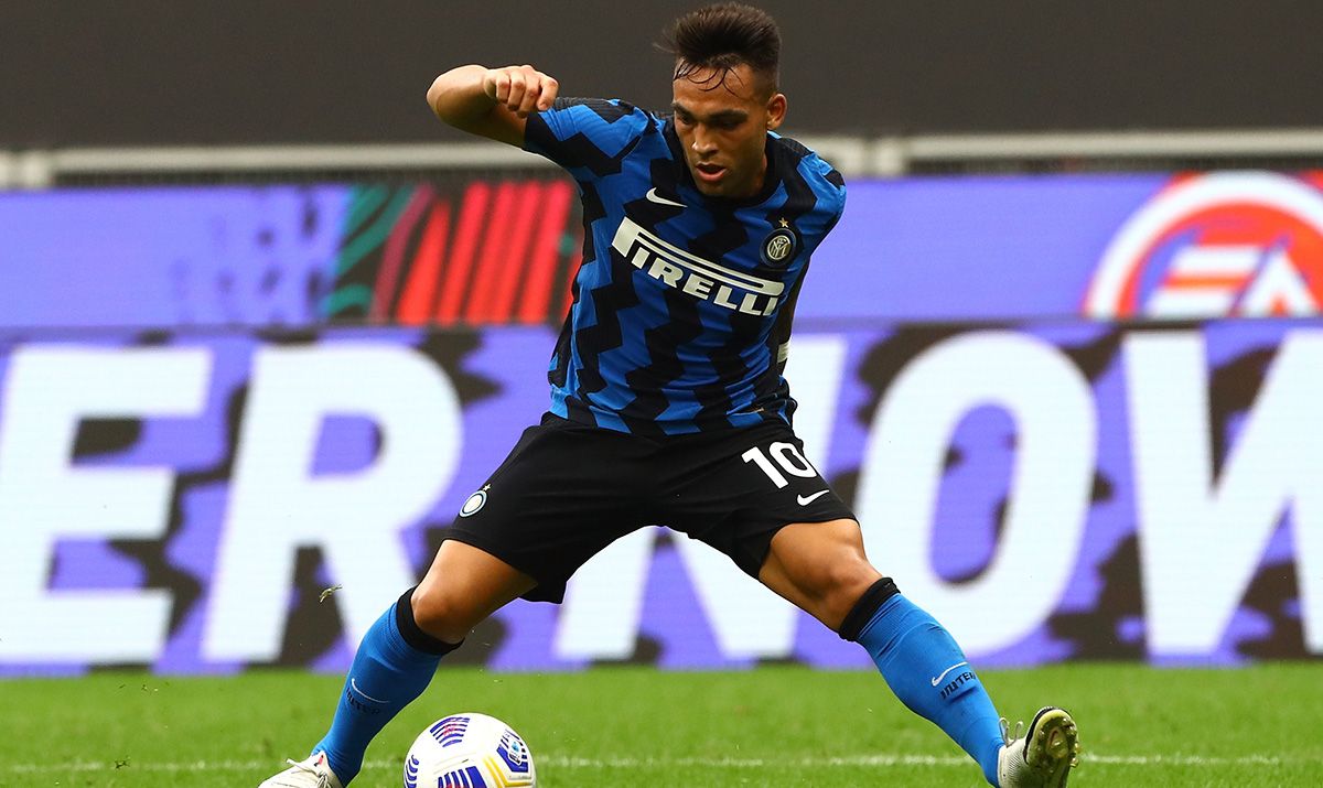 Lautaro Martínez, during a friendly match with the Inter of Milan