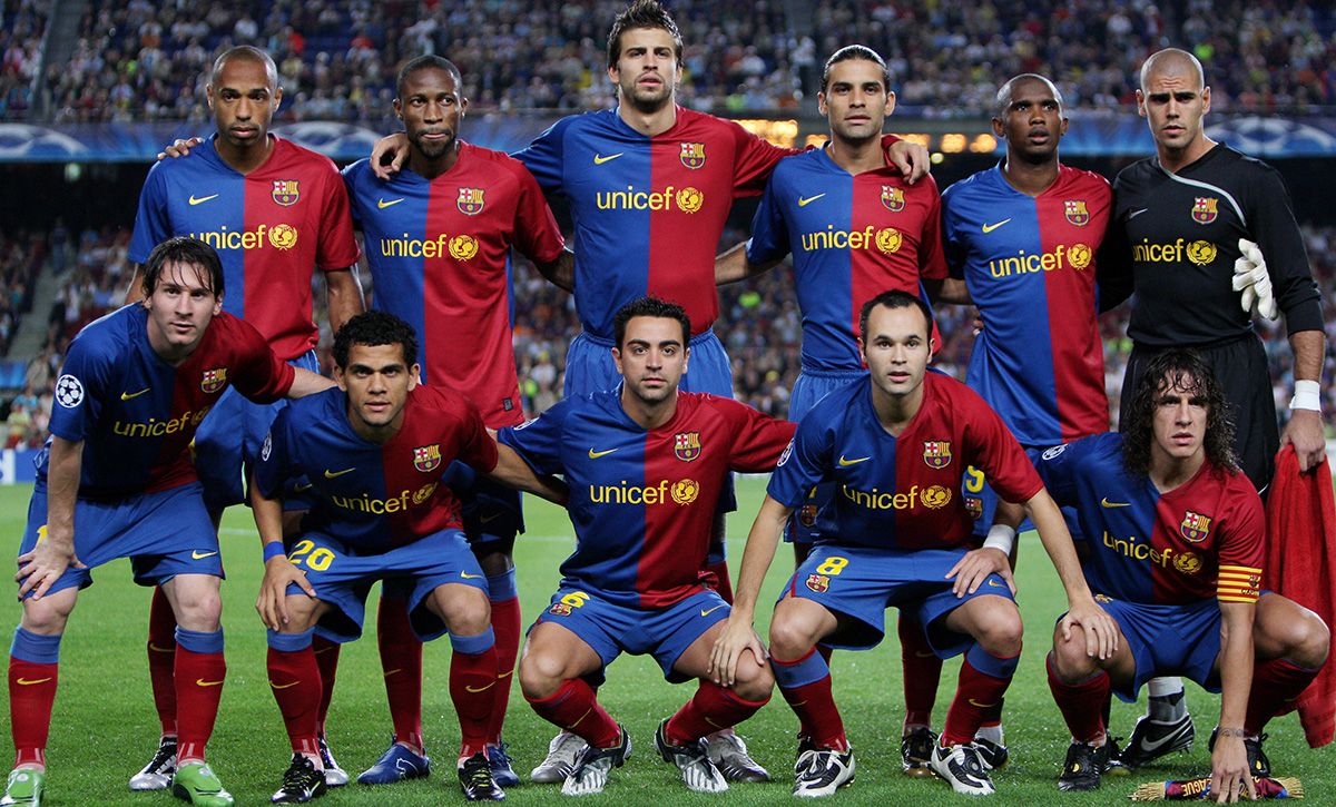 Leo Messi, Xavi y Eto'o, juntos en un equipo de época