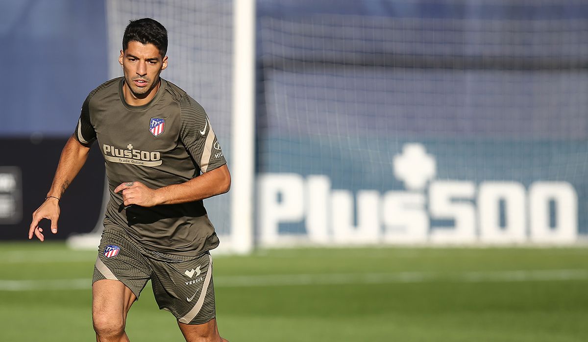 Luis Suárez en su primer entrenamiento con el Atlético de Madrid