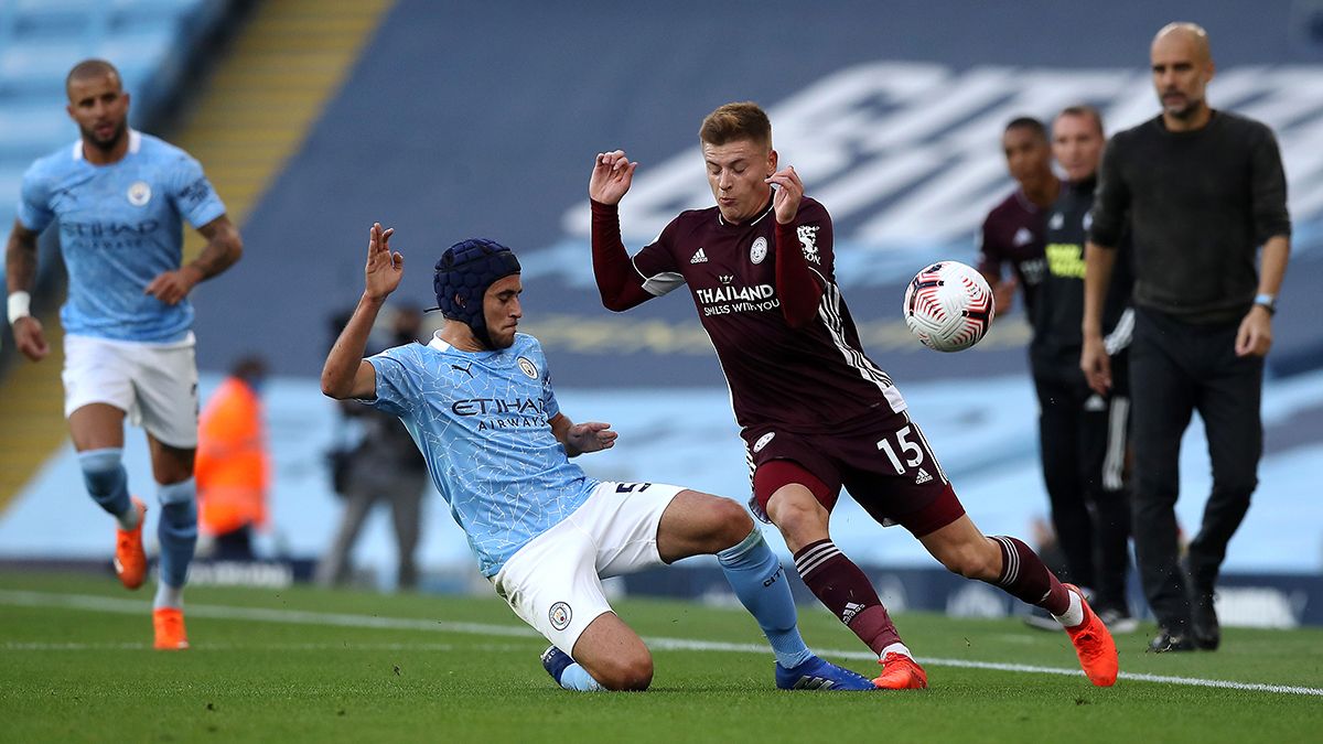 Eric García, en un partido del Manchester City