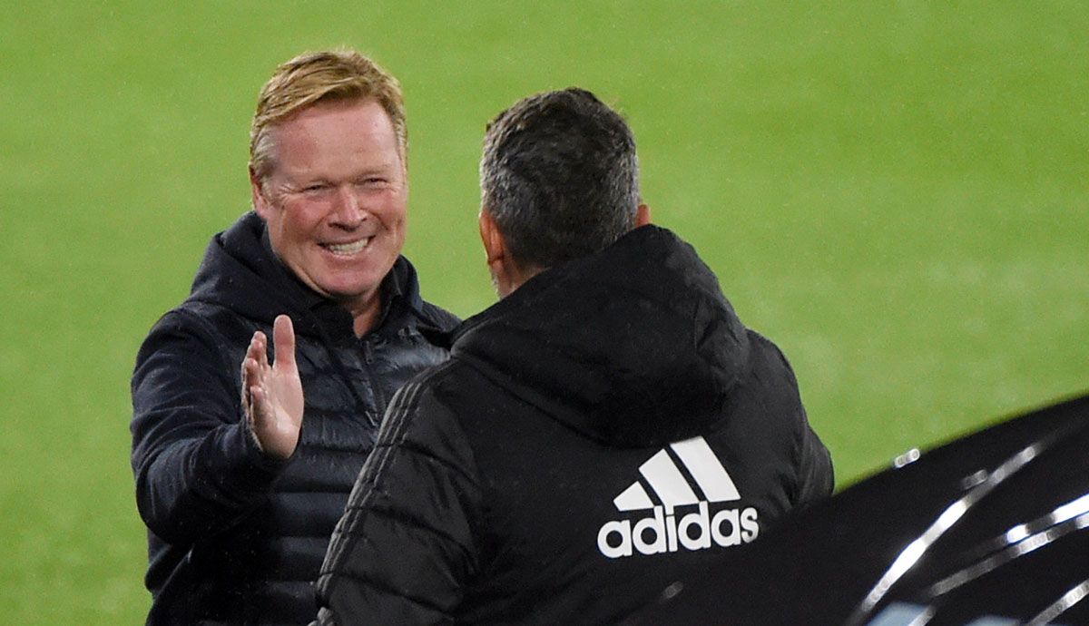 Koeman antes del comienzo del partido ante el Celta