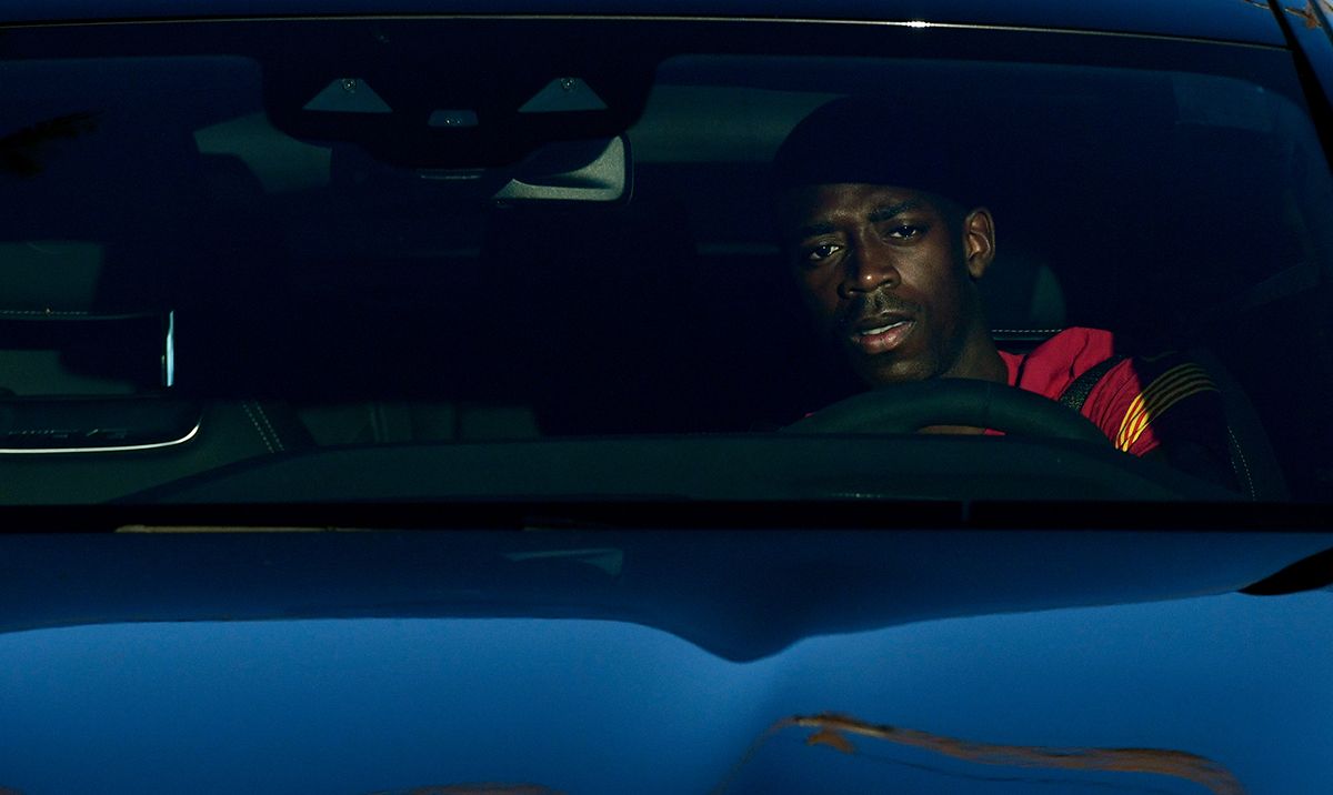 Ousmane Dembélé, arriving to the installations of the FC Barcelona