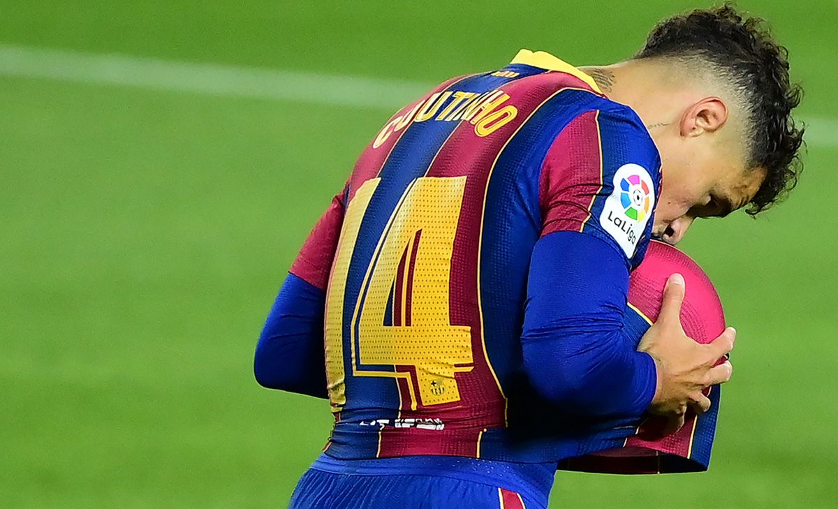 Philippe Coutinho, celebrando el gol marcado contra el Sevilla