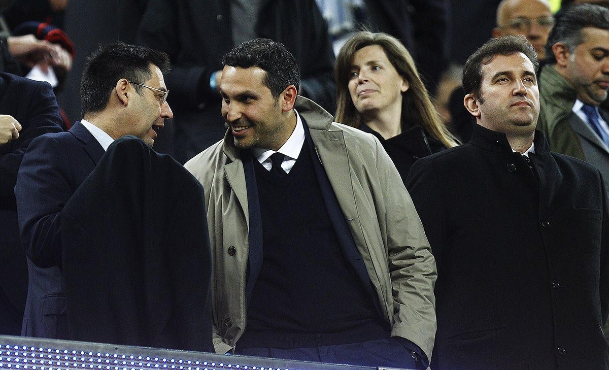 Josep Maria Bartomeu and Ferran Soriano, together in the Camp Nou